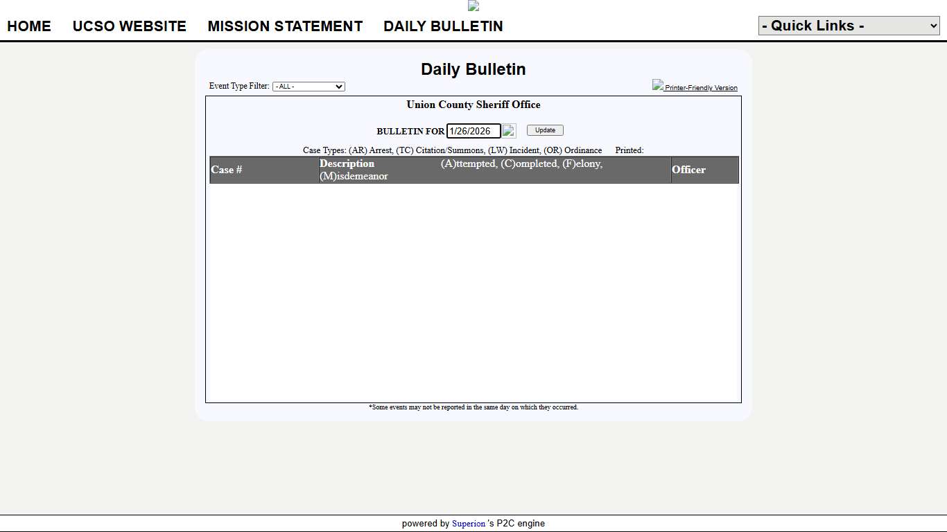 Union County Sheriff Office P2C